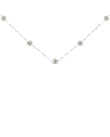Sterling Silver Diamond Station Necklace (1/2 cttw, I-J Color, I1-I2 Clarity)