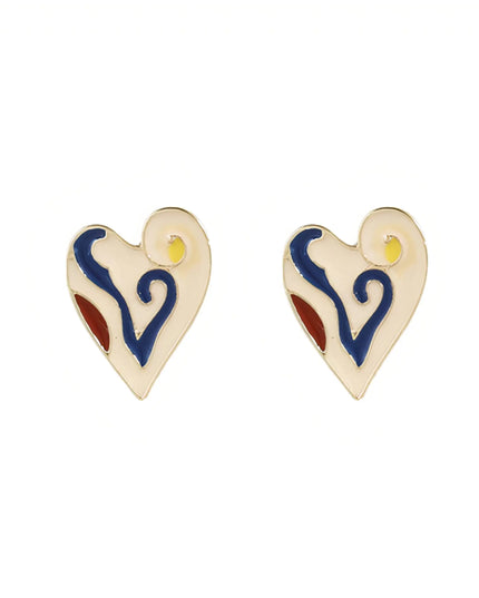 CB Heart Stud Earrings