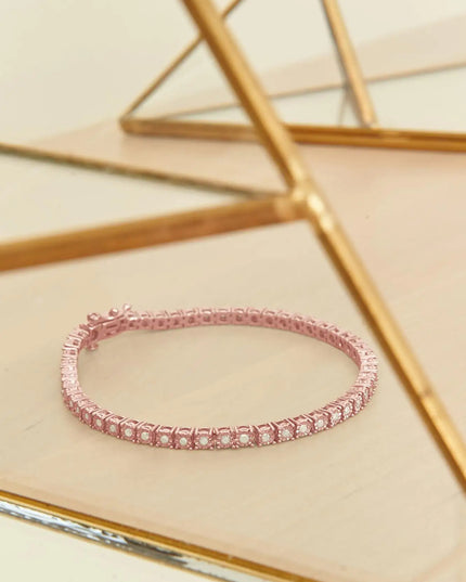 .925 Sterling Silver 1.0 Cttw Miracle-Set Diamond Round Faceted Bezel Tennis Bracelet (I-J Color, I3 Clarity)