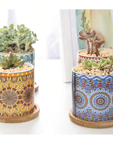 Mandala Planter Set of 4