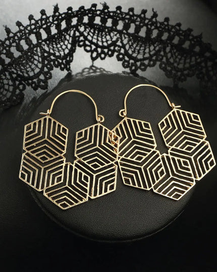 Hex -Gold Earrings
