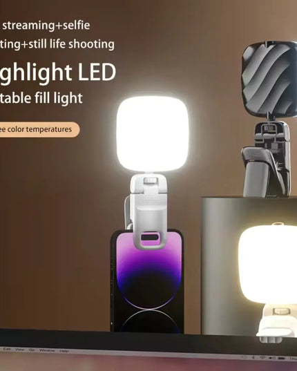 LED Clip-on Phone Light with Adjustable Stand