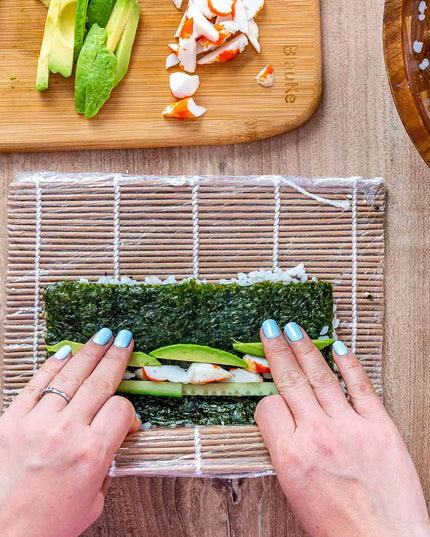 Bamboo Sushi Kit: 2 Mats, 5 Pairs Chopsticks, Rice Paddle, Spreader