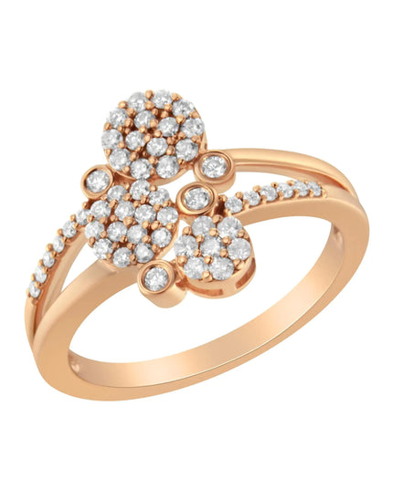 .925 Sterling Silver 1/2 Cttw Diamond Scatter Composite Bypass Ring (I-J Color, I1-I2 Clarity)