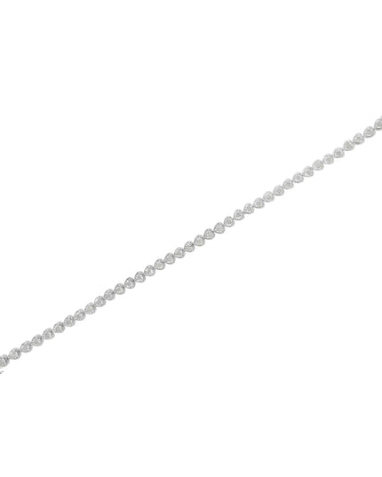 .925 Sterling Silver 1.0 Cttw Miracle Set Diamond Heart-Link 7" Tennis Bracelet (I-J Color, I2-I3 Clarity)