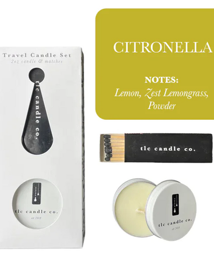 Travel Candle with Matches - Citronella