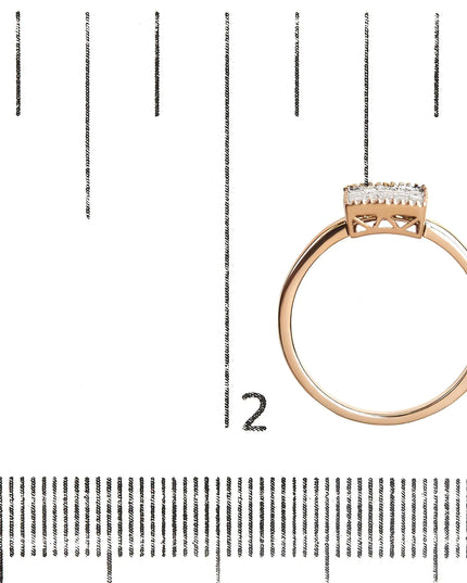 10K Rose Gold 1/3 Cttw Invisible Set Princess Cut Diamond Composite Square Shape Ring (H-I color, I1-I2 clarity)