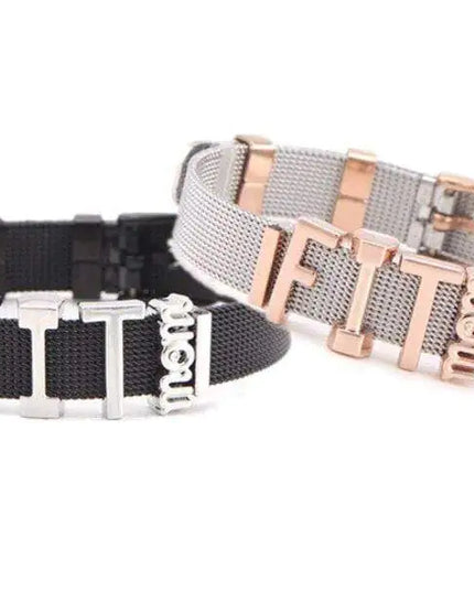 Stainless Steel Slider Bracelet -Black