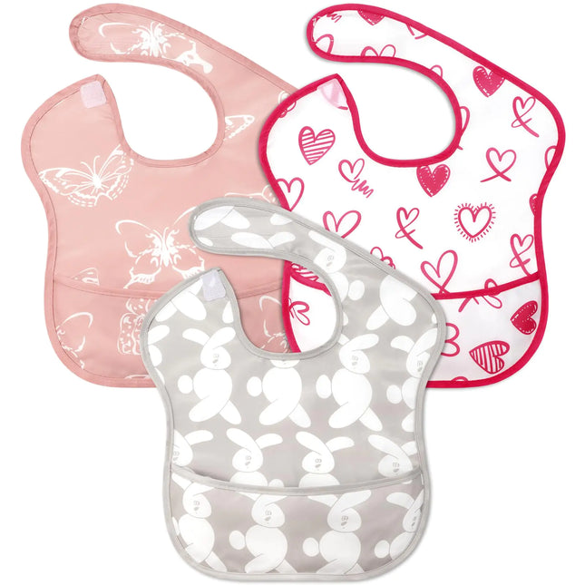 Accmor 3-Pack Waterproof Baby Bibs – Adjustable Feeding Bibs for Babies & Toddlers (3–24 Months), Ideal for Baby-Led Weaning