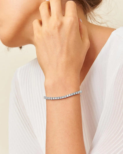.925 Sterling Silver 1.0 Cttw Miracle-Set Diamond Round Faceted Bezel Tennis Bracelet (I-J Color, I3 Clarity)