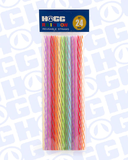 HOGG RAINBOW REUSABLE STRAWS 24 PACK