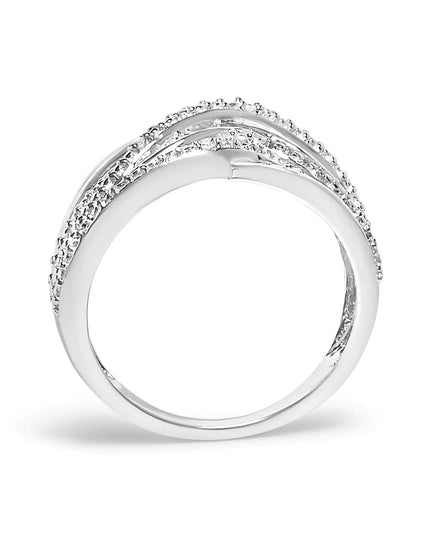 .925 Sterling Silver Diamond Accent Crossover Ring (I-J Color, I2-I3 Clarity)