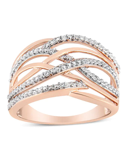 .925 Sterling Silver Diamond Accent Crossover Ring (I-J Color, I2-I3 Clarity)
