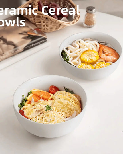 Set of 4 Ceramic Bowls, 27 oz Each – Dishwasher, Microwave & Oven Safe – Perfect for Cereal, Salad, Pasta, Soup, and Dessert