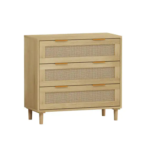3 Drawers Rattan Locker Rattan Drawer - 2 Piece Set