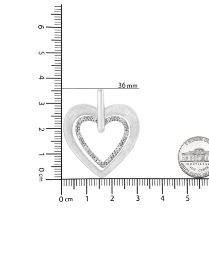 .925 Sterling Silver Prong-Set Diamond Accent Double Heart 18" Pendant Necklace (I-J Color, I1-I2 Clarity)