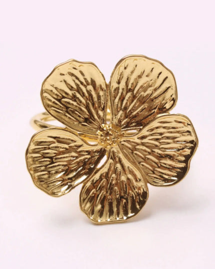 5 Leaf Flower Napkin Ring Set of 6