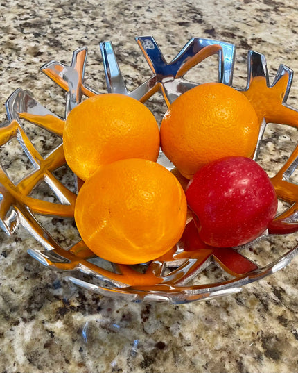 Silver Decorative Modernist Fruit / Bread Tray