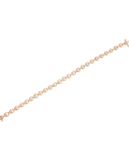 .925 Sterling Silver 1/4 Cttw Diamond Miracle-Set Teardrop Shaped 7” Link Bracelet (I-J Color, I3 Clarity)