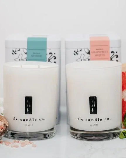 "On Vacation" Seaside and Grapefruit Mojito Luxury 2-Wick Soy Candle Gift Set