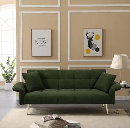 Convertible Futon Sofa Bed, Double, Folding Armrests, 70.1\", Living Rooms, Small Spaces