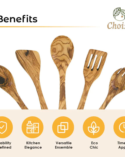 Olive Wood Kitchen Servers Set -5 pcs