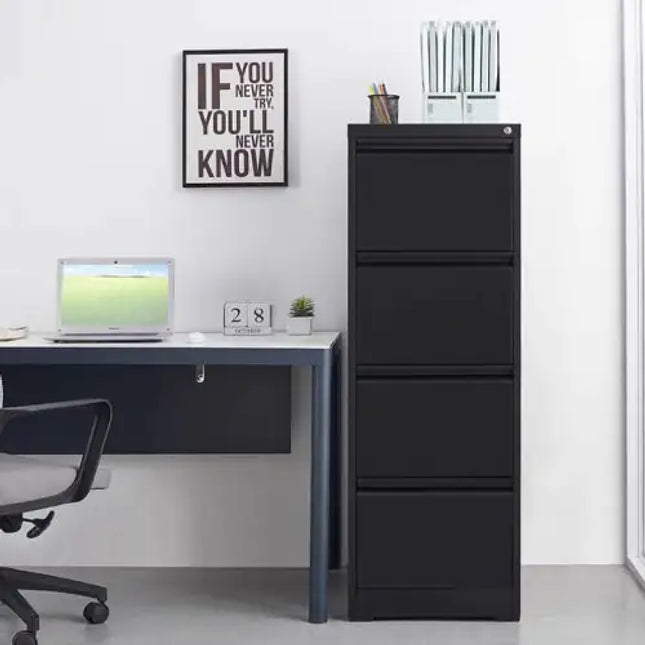 Vertical Filing Cabinet With Lock, 4 Drawers