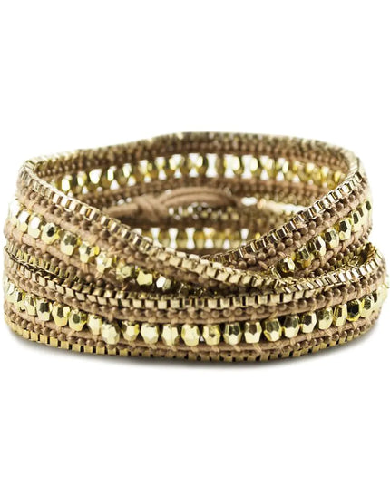 Double Looped Bling Bracelet- Gold