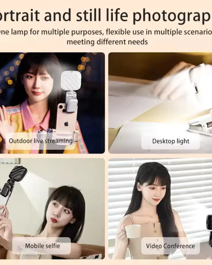 LED Clip-on Phone Light with Adjustable Stand