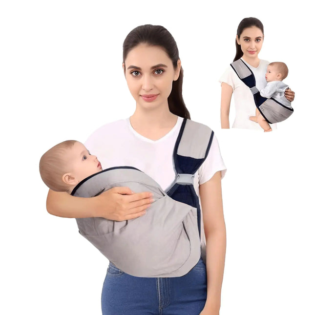 Baby Sling Carrier – Adjustable Lightweight Breathable Baby Carrier for Newborns to Toddlers (7-45 lbs) with Hip Seat, Nursing Wrap – Grey