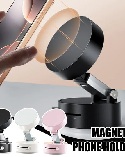 Foldable Magnetic Vacuum Car Phone Holder Foldable Suction Cup With Suction Cup Hands-Free Navigation For Smart Phone