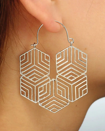 Hex -Silver Earrings