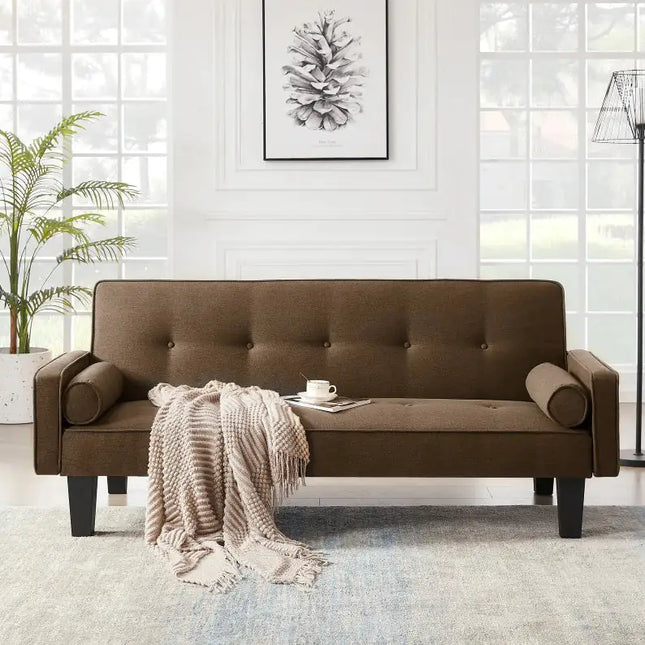 Fabric Sofa, Modern Love Seat Sofa Furniture, With Pillows, Living Room Button Tufted Sofa, Pull Point Design