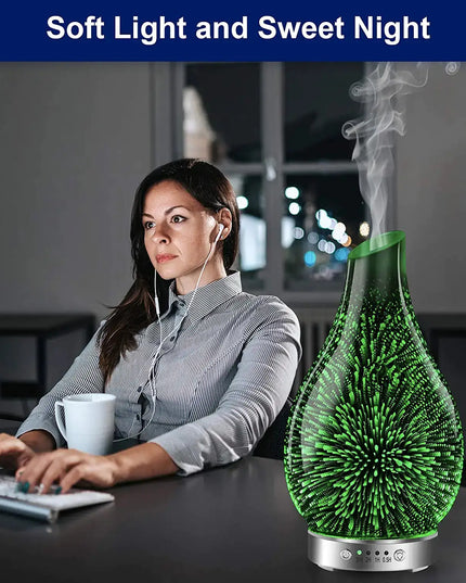 Glass Aromatherapy Essential Oil LED Diffuser