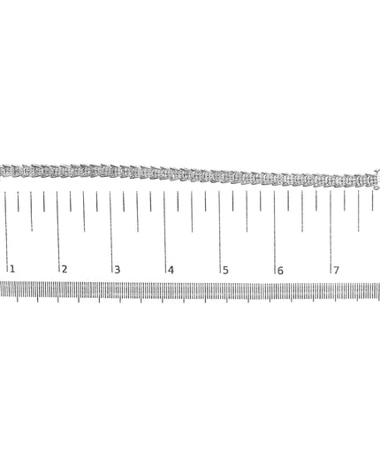 .925 Sterling Silver 2.0 Cttw Diamond Fan-Shaped Fancy Chevron Link Tennis Bracelet (I-J Color, I3 Clarity) - 7"