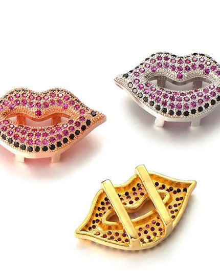 Colored Stones Lips Charm