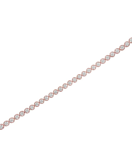 .925 Sterling Silver 1/4 Cttw Diamond 7" Open Circle Wheel Link Tennis Bracelet (I-J Color, I2-I3 Clarity)
