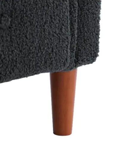 Grey Teddy Velvet Multifunctional Storage Rectangular Sofa Stool