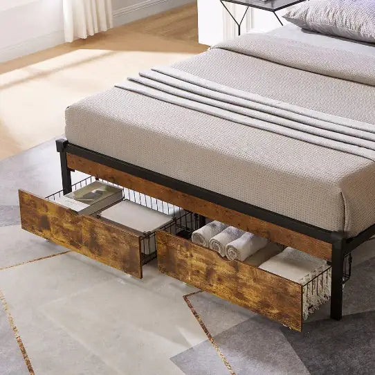 Queen Bed With Drawers