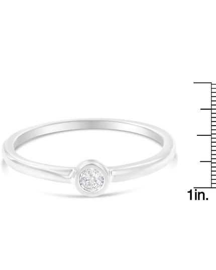 .925 Sterling Silver Miracle-Set Diamond Round Shaped Promise Ring (0.05 Cttw, J-K Color, I1-I2 Clarity)