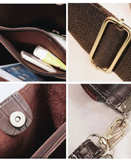 Blake Shoulder Bag -Chocolate Croc
