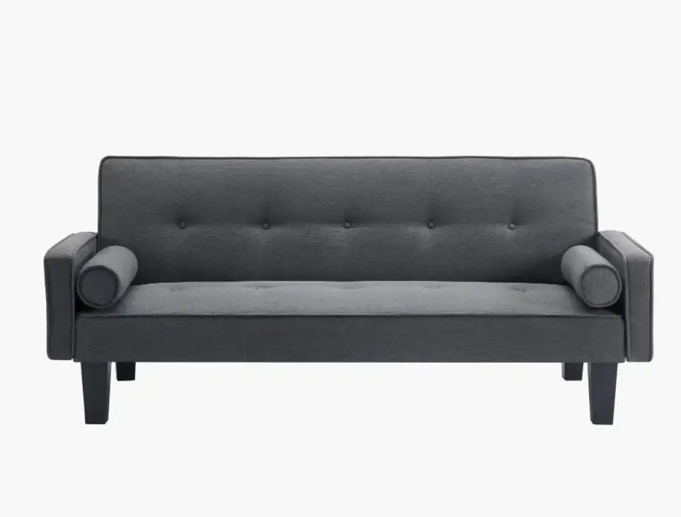 Fabric Loveseat Sofa with Pillows – Button Tufted Design, Stylish Pull-Point Accent for Living Room