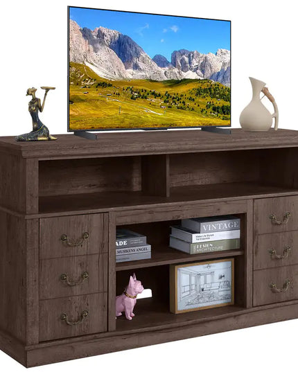 Vintage Wood TV Cabinet For Living Room, Modern Farmhouse Entertainment Center