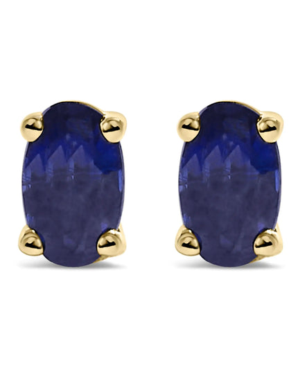 14K Gold Oval Cut Gemstone Birthstone 5x3 mm Stud Earrings