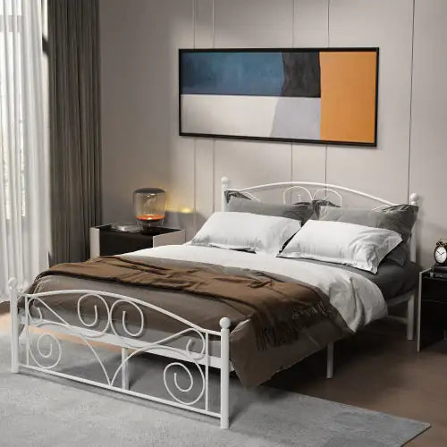Twin Metal Bed Frame, Sturdy, Modern Style, Comfort