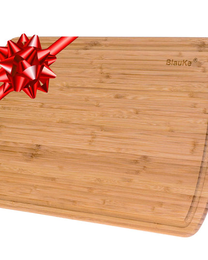 Wood Cutting Board XL 18"x12" Butcher Block With Juice Groove, Serving Tray - Wooden Chopping