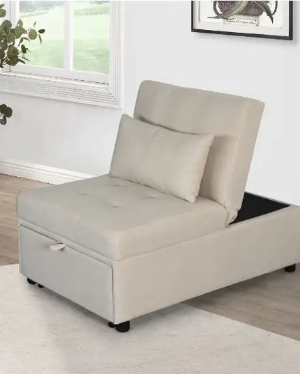 Gray Folding Ottoman Sofa Bed