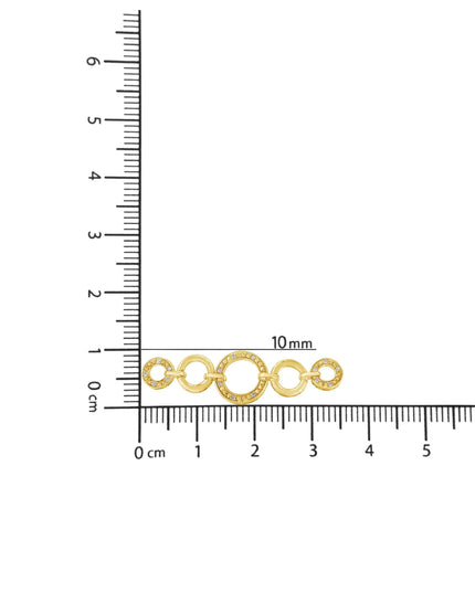 10K Yellow Gold over .925 Sterling Silver Diamond Accented Graduated Infinity Open Circle 6”-9” Adjustable Bolo Bracelet (H-I Color, I2-I3 Clarity)