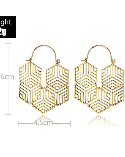 Hex -Gold Earrings