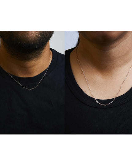 Unisex Solid 14K Gold 1.5mm Paperclip Chain Necklace - Choice of Length and Metal Color